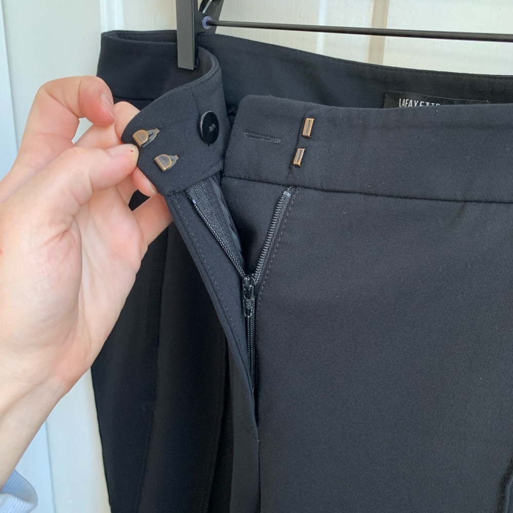 Lafayette 148 Pleated Trousers Black Size 14 - Picture 4 of 7